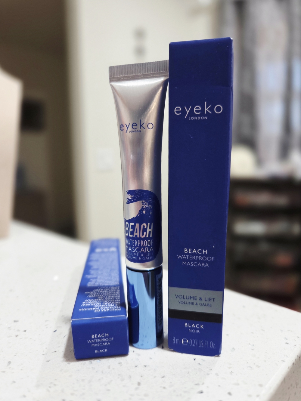 Eyeko Beach Waterproof Mascara – Blue and Silver Packaging, Black Shade